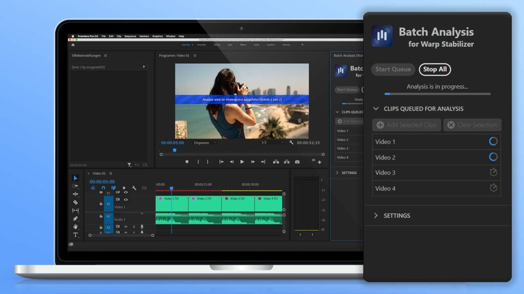 Verkrümmungsstabilisierung: Automatische Stabilisierung in Premiere Pro